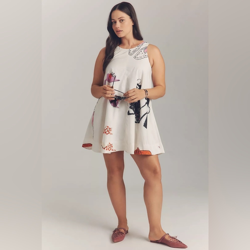 NWT Size 3X-Anthropologie The Keiko Cotton Mini Dress Danielle Kroll(NWT USD188)